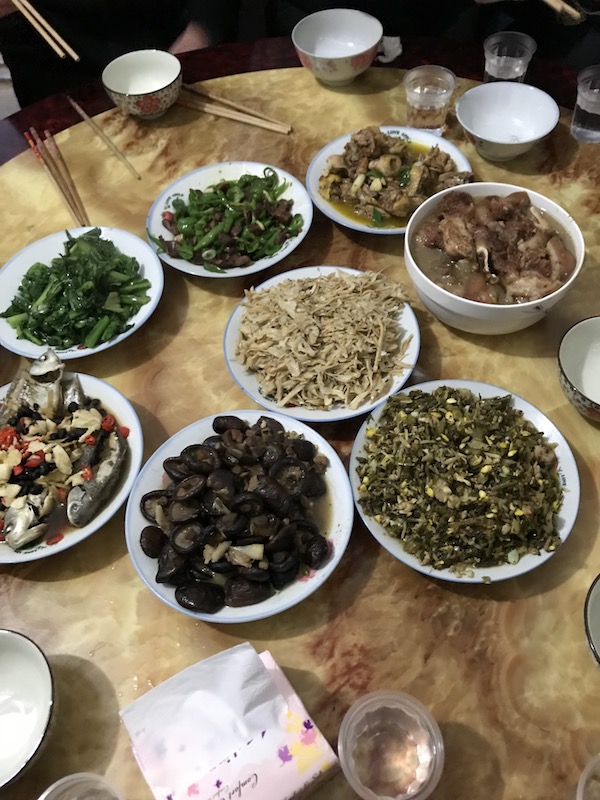 中国の田舎で食べた家庭料理