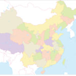 中国の省ごとに色分けされた地図
