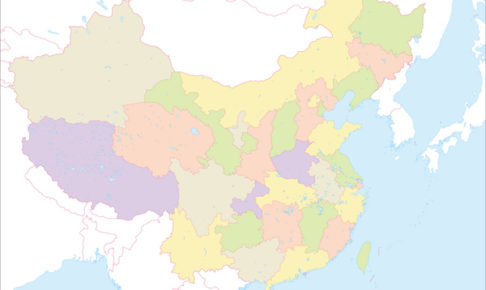 中国の省ごとに色分けされた地図